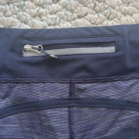 Lululemon Athletica Navy and Purple Striped Leggings - Picture 4 of 5
